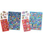 Paw Patrol Mega Sticker Pack | Three Types of Stickers | Reusable on Non-Porous Surfaces & 01.70.22.031 Peppa Pig and Friends Mega Pack | Three Types of Stickers, Blue/Red, 29.7cm x 21cm
