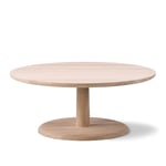 Fredericia Furniture - Pon Sofa Table Ø90 cm, Såpad ek - Svart - Sidobord - Trä