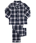 Mini Vanilla Boys Kelby Navy Check Cotton Traditional Pyjamas - Size 5-6Y