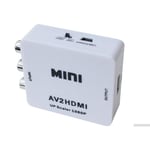 1080P AV-RCA CVBS till HDMI Video Converter, MINI Adapter för TV, VHS, VCR, Recording D