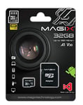 Magix Carte Mémoire microSD 32Go Classe 10 V30 U3, Vitesse de Lecture Allant jusqu'à 95 Mo/s, 4K Series (Adaptateur SD inclus)
