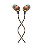 House of Marley Smile Jamaica In-Ear Headphones - Sustainably Crafted, Eco-Friendly, Noise Isolating Wired Earphones, 9.2mm Driver, Tangle-Free Cable, 1 Button Microphone Control - Rasta