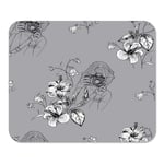 Mousepad Computer Notepad Office Beautiful of Photographer Flowers Black Blossom Botanical Botany Camera Home School Game Player Computer Worker Inch