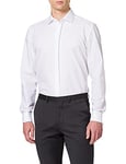 Seidensticker Men's Tuxedo Shirt - Non-iron, narrow shirt for suit, tuxedo, cut and tails with Kent collar - Long Sleeve - 100% Cotton, White (White 01), 43