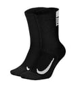 Nike Men's Running Pack 2 Running Crew Socks - BLACK, Black, Size S, Men