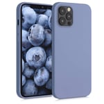 kwmobile Case Compatible with Apple iPhone 12 Pro Max - Case Soft TPU Slim Protective Cover for Phone - Blue Grey