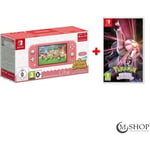 PACK Nintendo Switch Lite Corail Animal Crossing + Pokemon Perle Scintillante