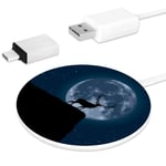 MUOOUM Reindeer At The Moon Fast Wireless Charger, Wireless Charging Pad 10W Unibody Fast Charging Pad Compatible for iPhone, airpods or any Qi enabled Smartphone
