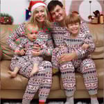 Familj Förälder-Barn Matchande Hem Set Pyjamas Julpyjamas Child 5