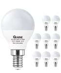 QNINE 8-Pack Cool White E14 LED Light Bulb, 6W (60W Equivalent), 540lm, SES Golf Ball Bulb, Small Edison Screw Bulb, 5000K, Non-Dimmable