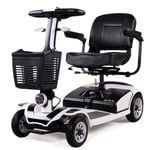 YANGSANJIN Light and Compact, Foldable,4 Wheel Power Electric Travel and Mobility Scooter,40Cm Wide Seat,Openable Handrail,Electromagnetic Brake,Rotatable Seat