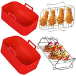 Basket Racks for NINJA Air Fryer Foodi AF300 AF400 Drawer Liner Pot Shelf Set