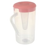 UPKOCH 2.4 L Plastic Pitcher with Lid Juice Pot Kettle with Scale Cold Water Jug for Ice Tea Juice Beverage Drink Beer Coffee Lemonade Pink