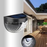 Solar 6 Led Light Outdoor Fence Roof Up-stair Wall Mounted Yard Black 2