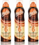 3 Malibu Aerosol Continuous Dry Oil Sprays SPF 6. Pack Contains 3 Bottles - 175M