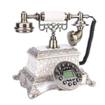 Qinlorgon European Style Retro Telephone,Classical Vintage Desktop Telephone Landline with Handset Bracket for Gifts Living Room Bedroom Bedside Study Hotel Home Store