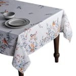 Maison d' Hermine Whitish Shabby Chique 100% Cotton Tablecloth for Kitchen | Dinning | Tabletop | Decoration Parties | Weddings | Thanksgiving/Christmas (Rectangle, 140 cm x 230 cm)