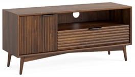 Harley Walnut Brown Small TV Unit, 110cm W with Storage for Television Upto 32inch to 49inch Plasma