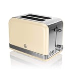 Swan 2 Slice Retro Toaster Stainless Steel 815 W, Cream - ST19010CN