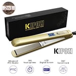 KIPOZI Pro Hair Straighteners 2 in 1 Flat Irons Digital LCD Display Women Curler