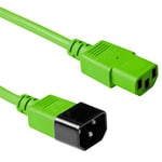 ACT AK5425 Câble d'alimentation pour appareils à Froid 0,3 m C13 vers C14 Fiche IEC mâle vers Femelle 3 Broches Vert