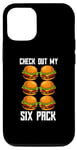 Coque pour iPhone 13 Chemise de gym humoristique « Check Out My Six Pack Burger »