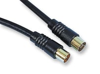 PRO SIGNAL - TV Aerial Coaxial Lead, Male to Female, 1.5m Black