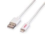 ROLINE Câble de synchronisation et de charge USB 2.0 avec connecteur Lightning, blanc, 0,15 m