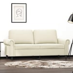 2-personers sofa 140 cm velour cremefarvet