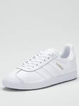adidas Originals Gazelle - White/Gold, White/Gold, Size 4, Women