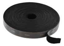 DELTACO Borrelås på rull, bredde 20mm, 5m, svart