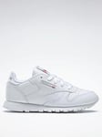 Reebok Kids Unisex Classic Leather Trainers - White, White, Size 13 Younger