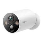 TP-Link Tapo Smart Home Caméra de sécurité sans Fil, 2K QHD, IP66, Batterie 10 000 mAh, Champ de Vision Super Large 150 °, Vision Nocturne en Couleur, détection AI, Fente pour Carte microSD,