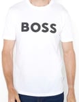 New Mens Hugo Boss Thinking T Shirt Crew Neck Short Sleeve White Size XL
