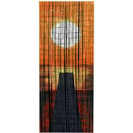 Wenko - Rideau bambou, rideau de porte, coucher de soleil, rideau mouche, Bambou, 90x200 cm, Multicolore - Multicolore