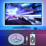 LED Strip Lights with Remote 2M, LED TV Backlight 6.6ft for 40-60 Inch HDTV, RGB USB Powered Led Lights for Bedroom Decor Home Accessories Pc Monitor Theater Screen