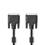 Nedis DVI-kabel | DVI-D 24 + 1-pin han | DVI-D 24 + 1-pin han | 2560x1600 | Nikkelplateret | 10.0 m | Lige | PVC | Sort | Plastikpose