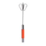 Solustre Stainless Steel Push Down Whisk Salon Barber Cream Mixer Stirring Rod Hair Color Dye Mixing Tools (Orange)