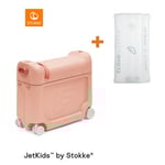 JETKIDS™ BY STOKKE® Resesäng BedBox™ Coral Pink och madrass CloudSleeper™ vit
