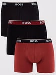 BOSS Bodywear 3 Pack Power Boxer Briefs - Multi, Multi, Size M, Men
