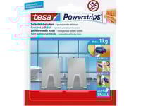 Tesa 57066-00000, Inomhus, Handdukskrok, Metallisk, Rostfritt Stål, Självhäftande Remsa, 1 Kg