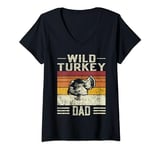 Womens Best Turkey Dad Men - Vintage Wild Turkey V-Neck T-Shirt