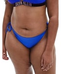 Calvin Klein Womens KW0KW01863 Intense Power Side Tie Bikini Brief Plus - Blue - Size 3XL