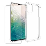 SDTEK Case for Nokia C32 Gel Clear Cover + Glass Screen Protector
