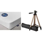 Silentnight 3 Zone Memory Foam Rolled Mattress, Made in the UK, Medium, UK King & Amazon Basics 127cm (50") Lightweight Tripod with Bag