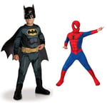 RUBIE'S DC officiel - BATMAN - Déguisement classique pour enfant - Taille 3-4 ans & Marvel Officiel - Déguisement Enfant Classique Spider-Man - 5/6 ans - Taille 3 à 10 ans