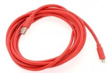 Laddkabel USB till Lightning 3 Meter Röd