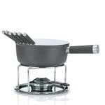 Kela Set à fondue de fromage 10 piècesFonte d'aluminium, revêtement en céramique, convient pour plaque à induction, 1 l gris