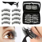 Crea - Magnetic Eyelashes, Reusable 3d Magnetic False Eyelashes Fake Eye Lashes, No Glue 3 Magnets Natural Look Eyelashes Extensions With Tweezers