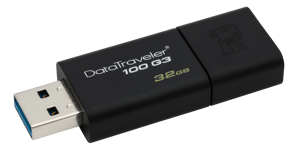 Kingston 32GB USB 3.0 DataTraveler 100 G3, 3-pack